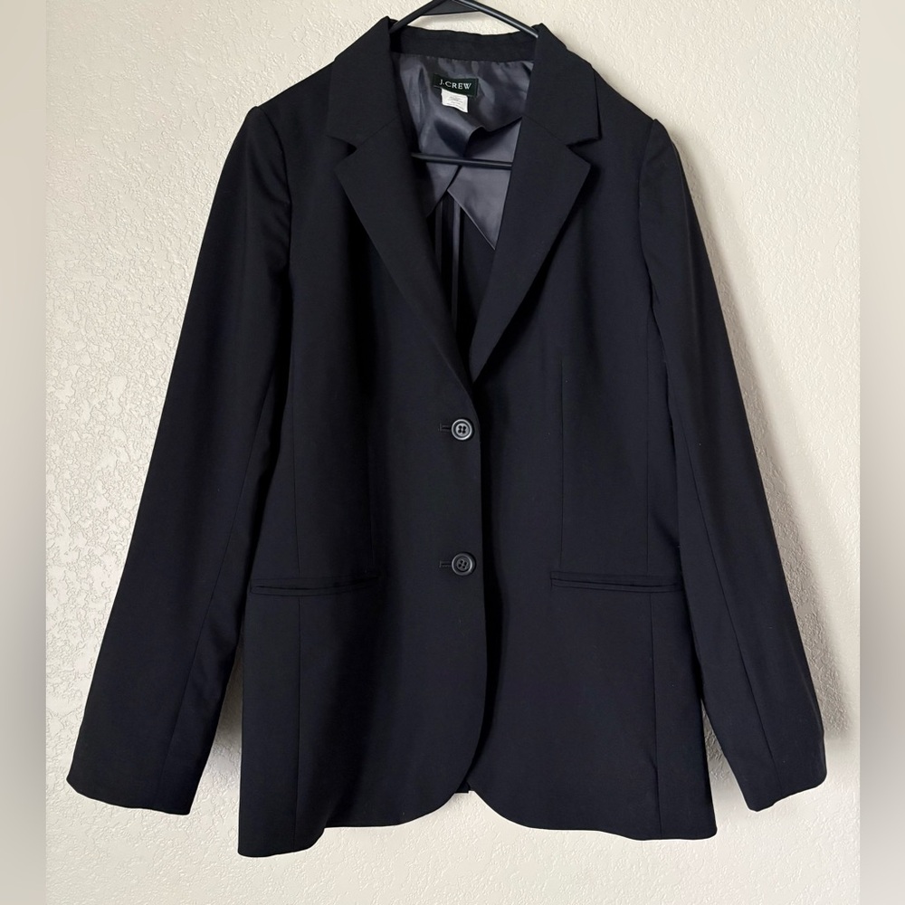 J. Crew Wool Blend Schoolboy Black Blazer | 10